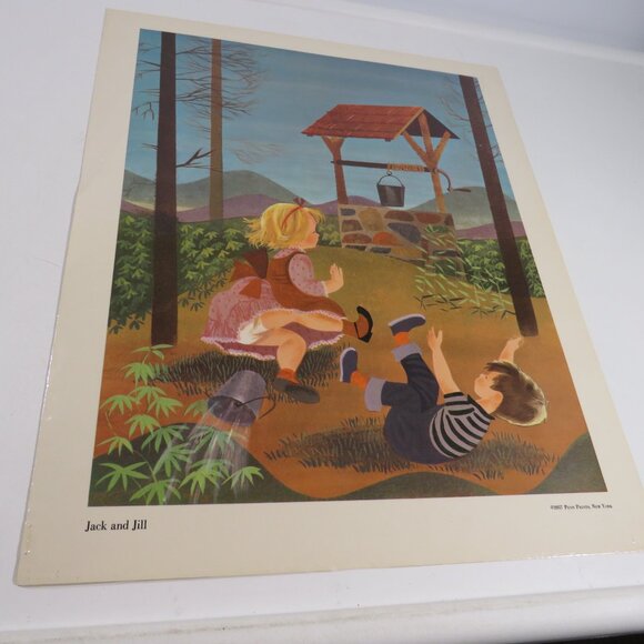 Vintage Nursery Rhyme 1957 pictures (5) LAMINATED 16.5” tall - Picture 7 of 14